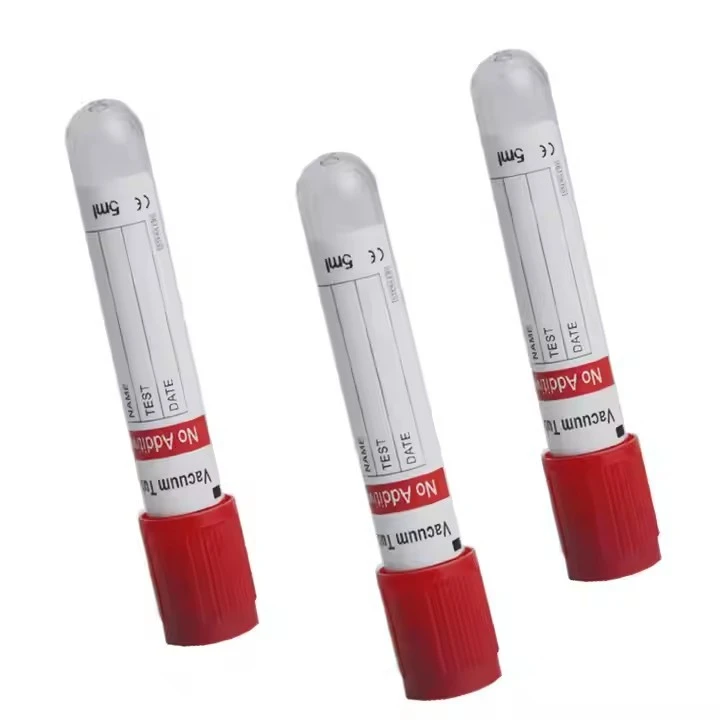Vacuum 2ml 5ml 10ml Plain Red Cap Serum Blood Collection Tube No Additive suppliers