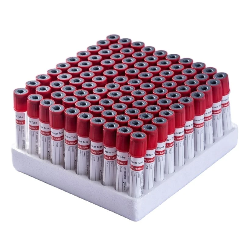Vacuum 2ml 5ml 10ml Plain Red Cap Serum Blood Collection Tube No Additive factory