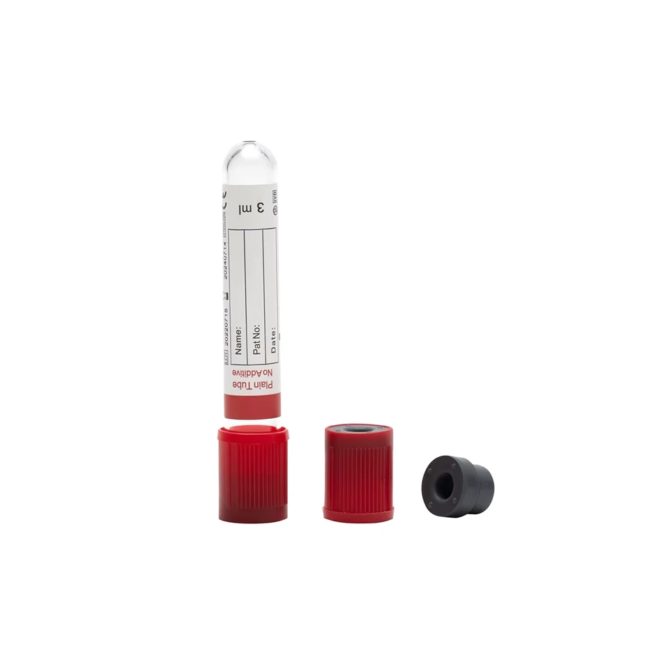 Vacuum 2ml 5ml 10ml Plain Red Cap Serum Blood Collection Tube No Additive